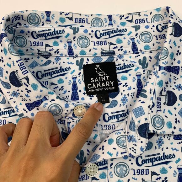 Saint Canary Supply Polo Shirt Mens L Large Chandler Compadres 1980 Arizona - Picture 4 of 10